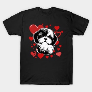 My Little Valentine Shih Tzu Love And Hearts T-Shirt